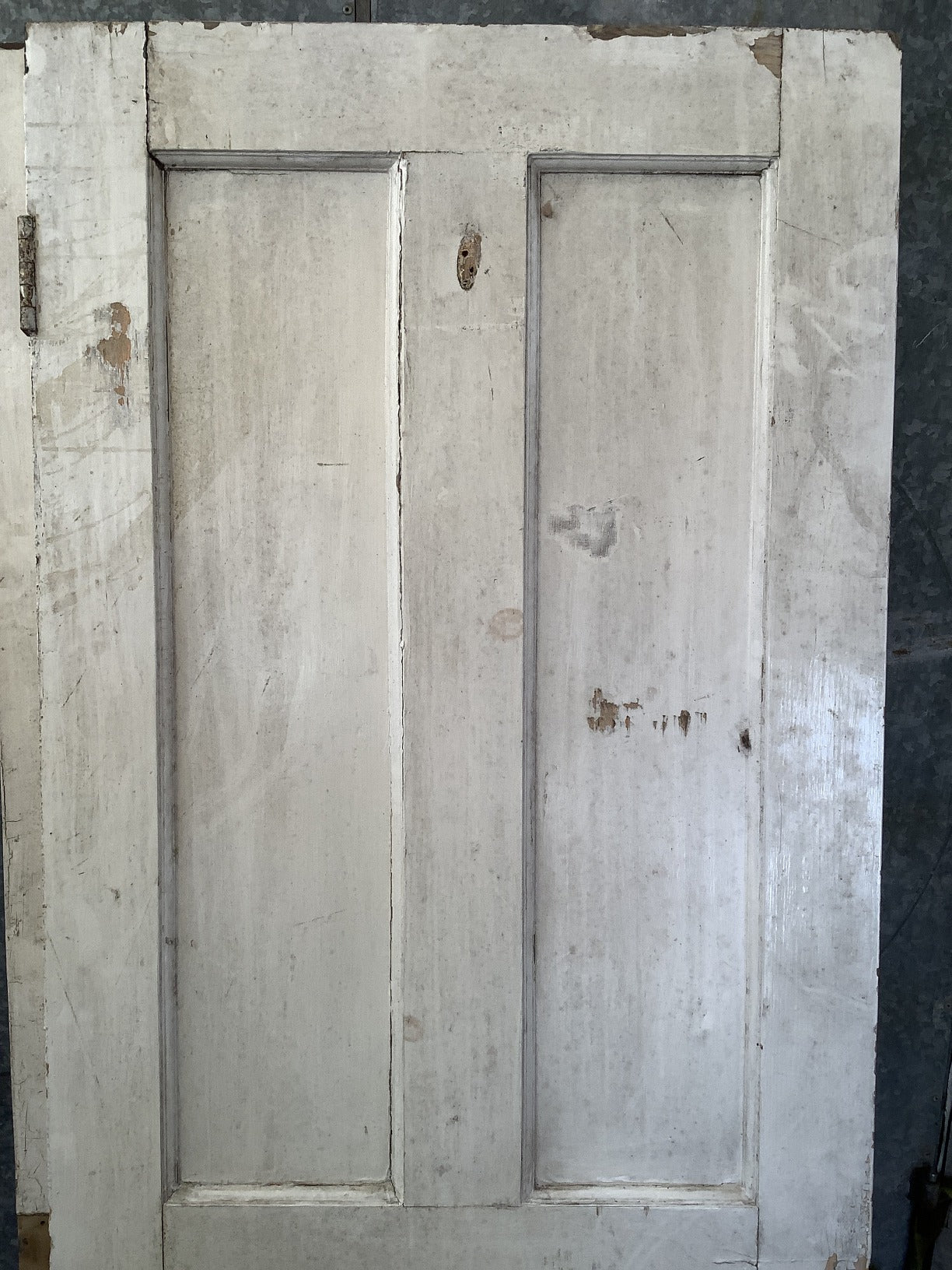 31 5/8"X78 7/8" 1930s Internal Painted Pine Four Panel Door 2 over 2 Reclaimed