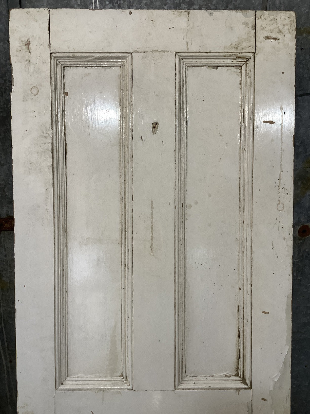 31 3/4"X79 1/4" Victorian Internal Painted Pine Four Panel Door 2 over 2 Old