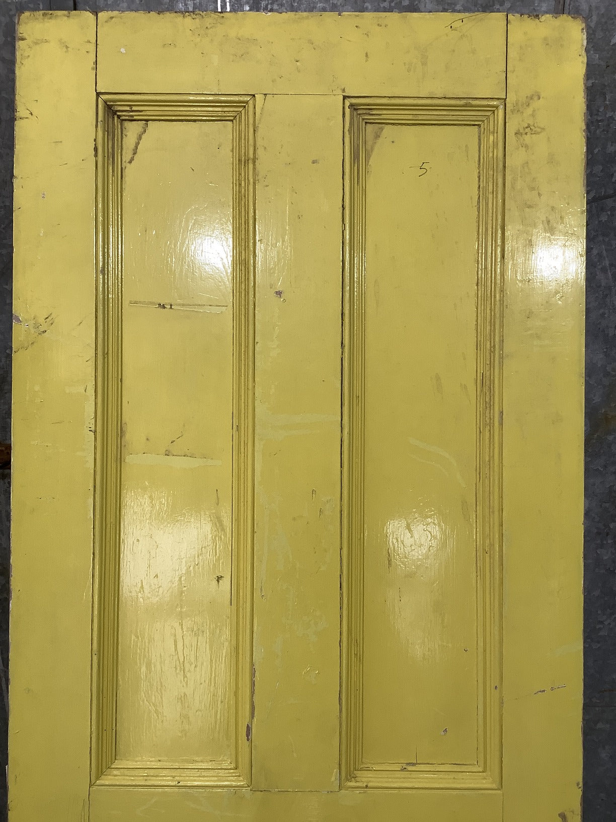 31 3/4"X79 1/4" Victorian Internal Painted Pine Four Panel Door 2 over 2 Old