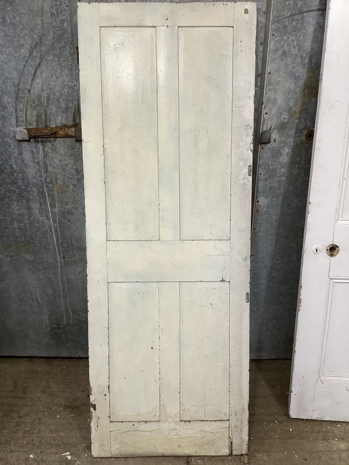 26 1/8"X71 1/4" Victorian Internal Painted Pine Four Panel Door 2 over 2 Old