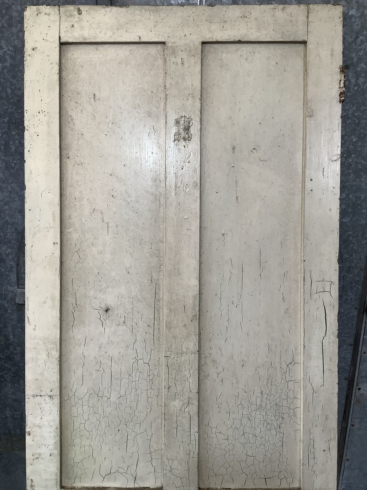 29 1/2"X82 3/4" Victorian Internal Painted Pine Four Panel Door 2 over 2 Old