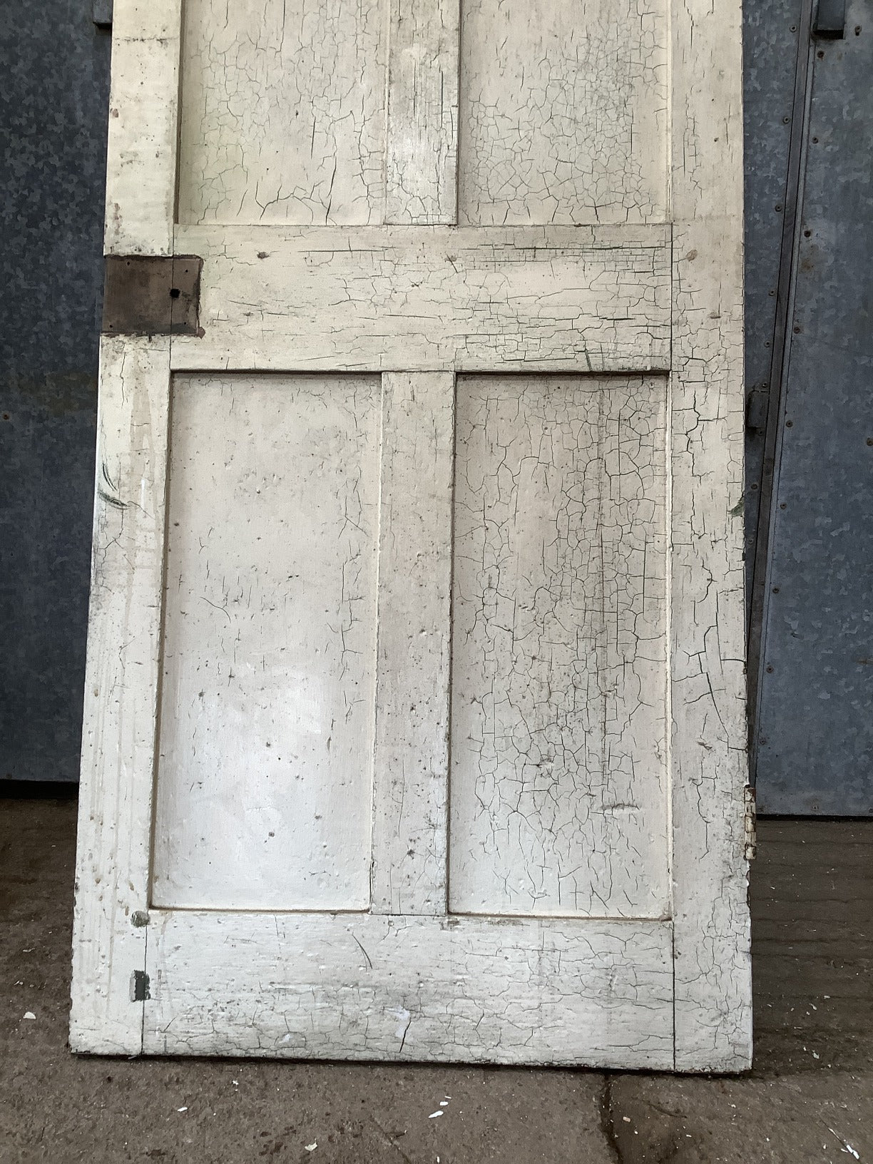 29 1/2"X82 3/4" Victorian Internal Painted Pine Four Panel Door 2 over 2 Old