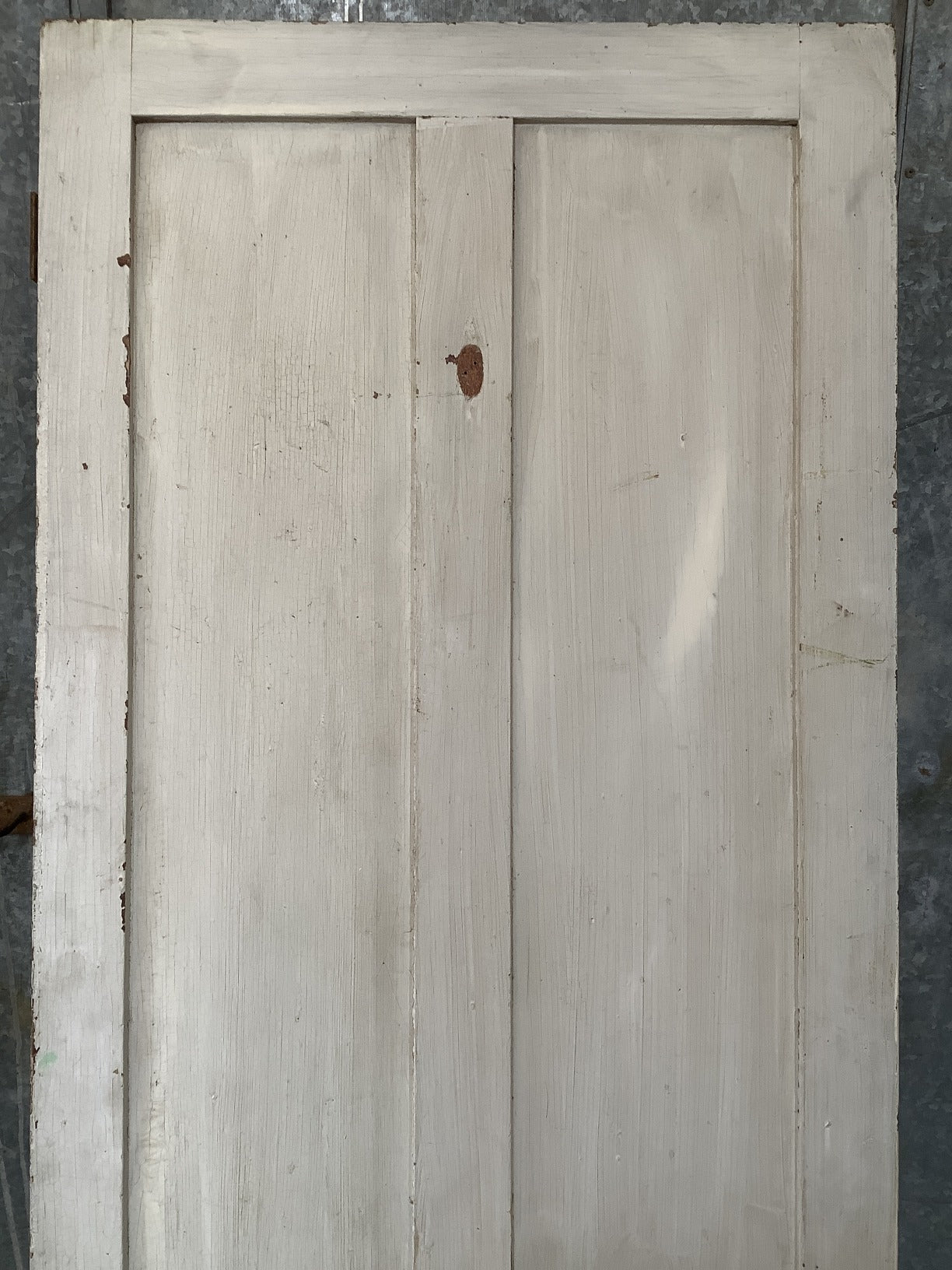 29 1/2"X82 3/4" Victorian Internal Painted Pine Four Panel Door 2 over 2 Old