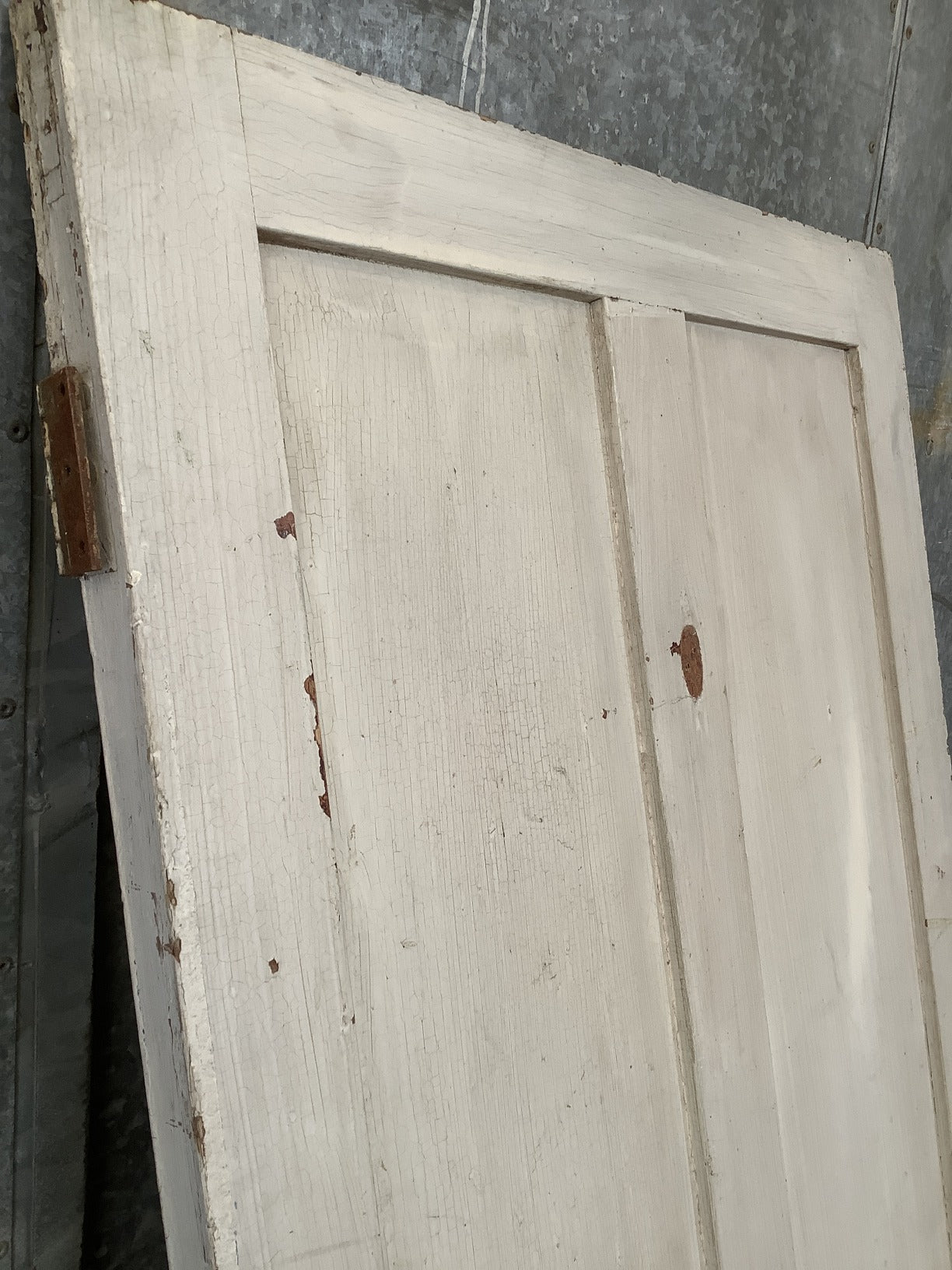 29 1/2"X82 3/4" Victorian Internal Painted Pine Four Panel Door 2 over 2 Old