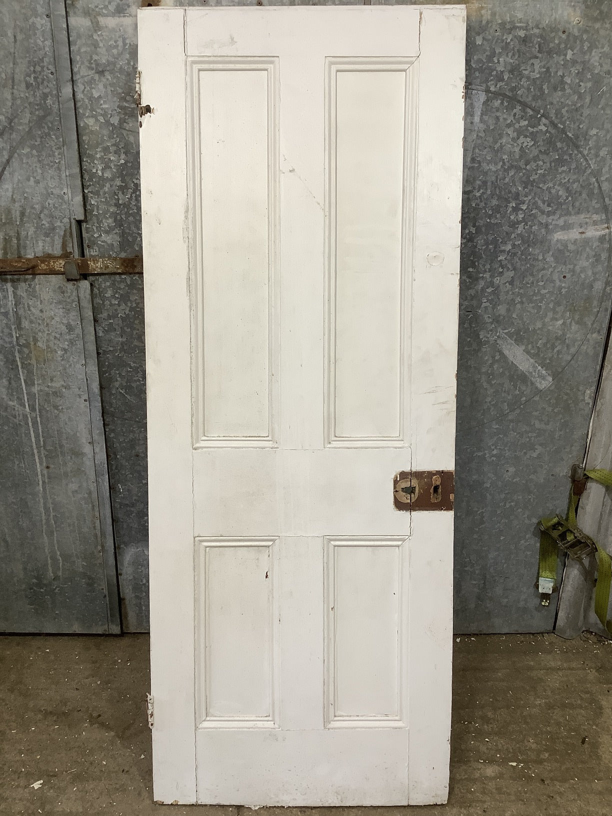 30"X76 3/4" Victorian Internal Painted Pine Four Panel Door 2 over 2 Reclaimed