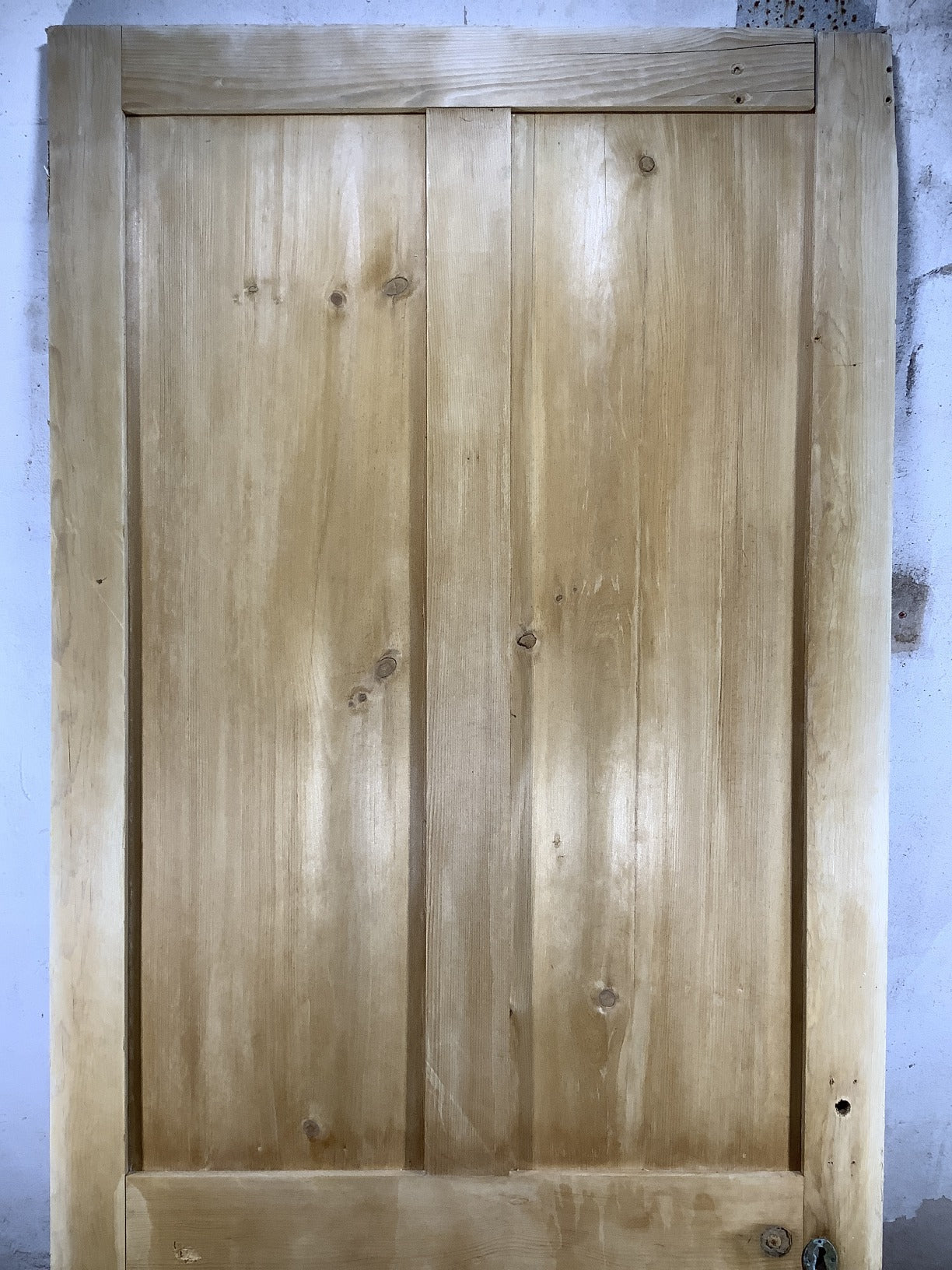 34 3/8"X84" Victorian Internal Stripped Pine Four Panel Door 2over2 Reclaimed