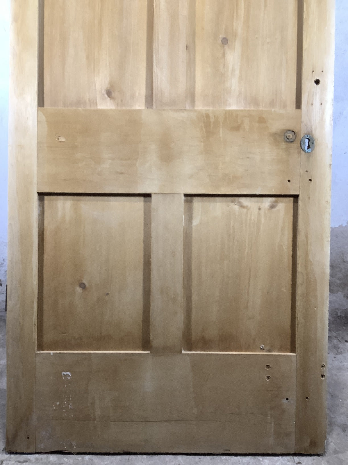 34 3/8"X84" Victorian Internal Stripped Pine Four Panel Door 2over2 Reclaimed