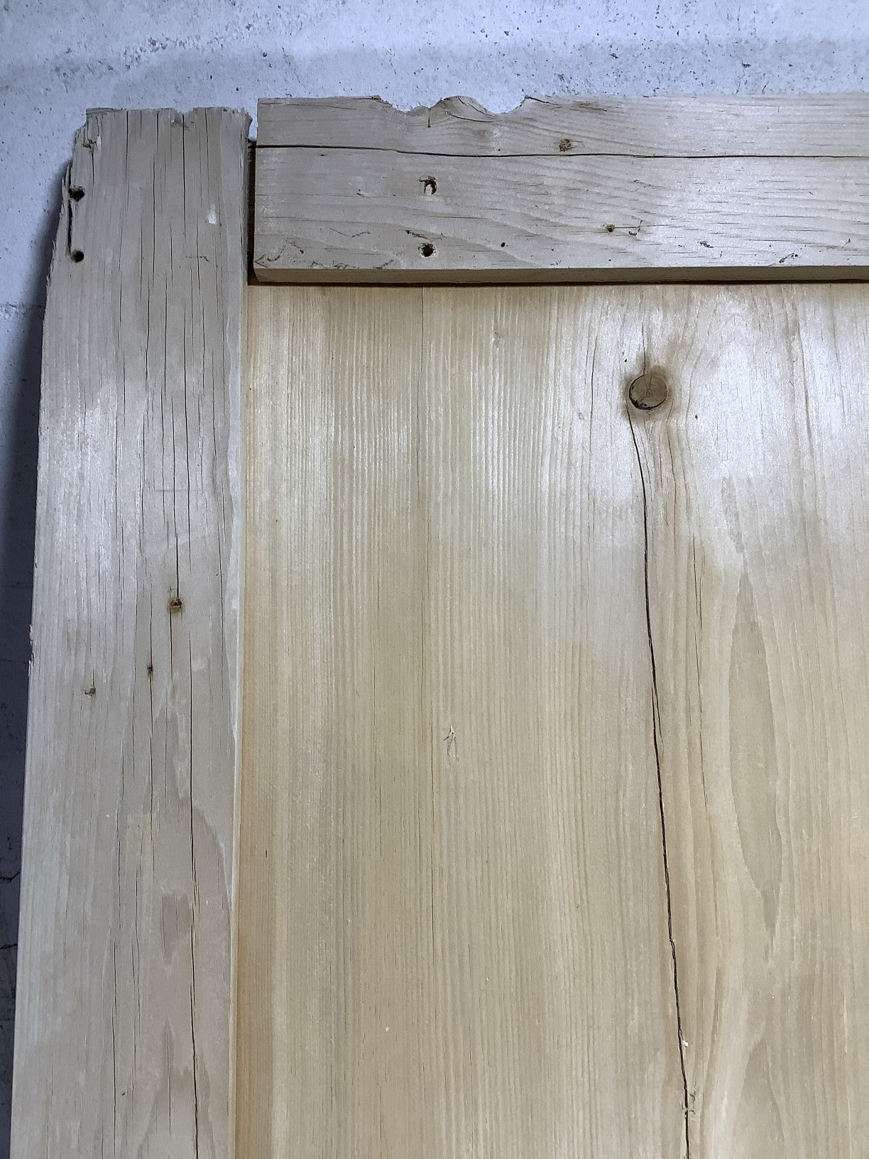 34 3/8"X84" Victorian Internal Stripped Pine Four Panel Door 2over2 Reclaimed