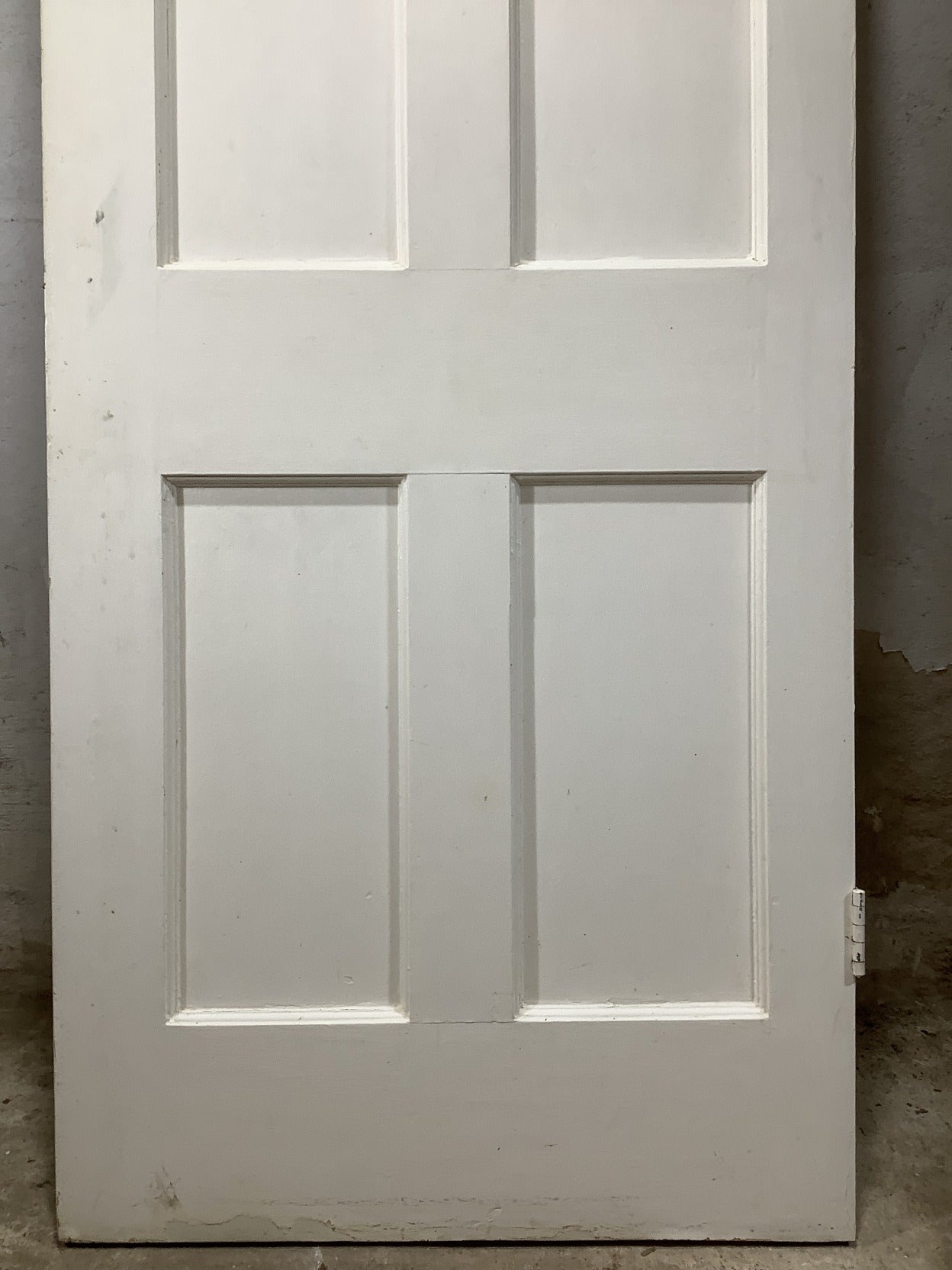 29 1/8"X76 3/4" 1930s Internal Painted Pitch Pine Four Panel Door 2over2 Old