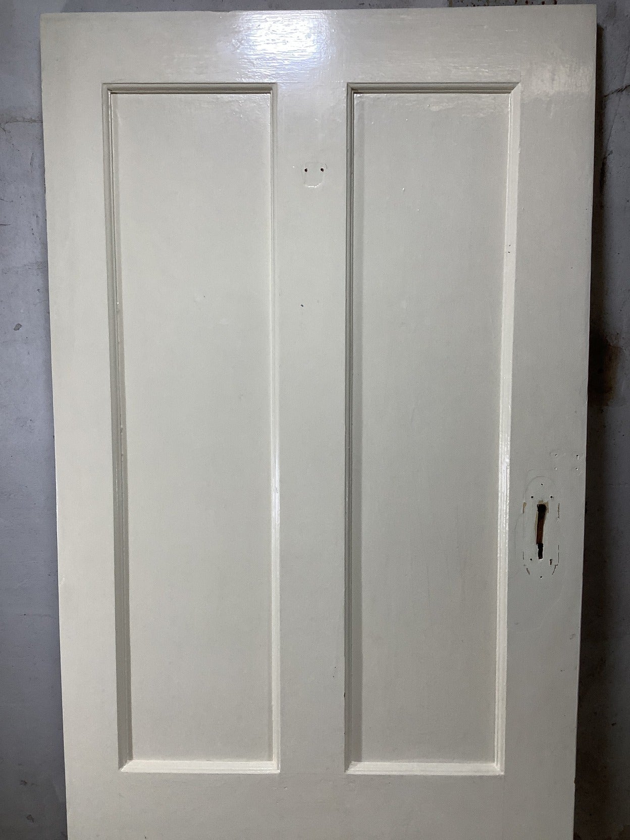 29 1/8"X76 3/4" 1930s Internal Painted Pitch Pine Four Panel Door 2over2 Old