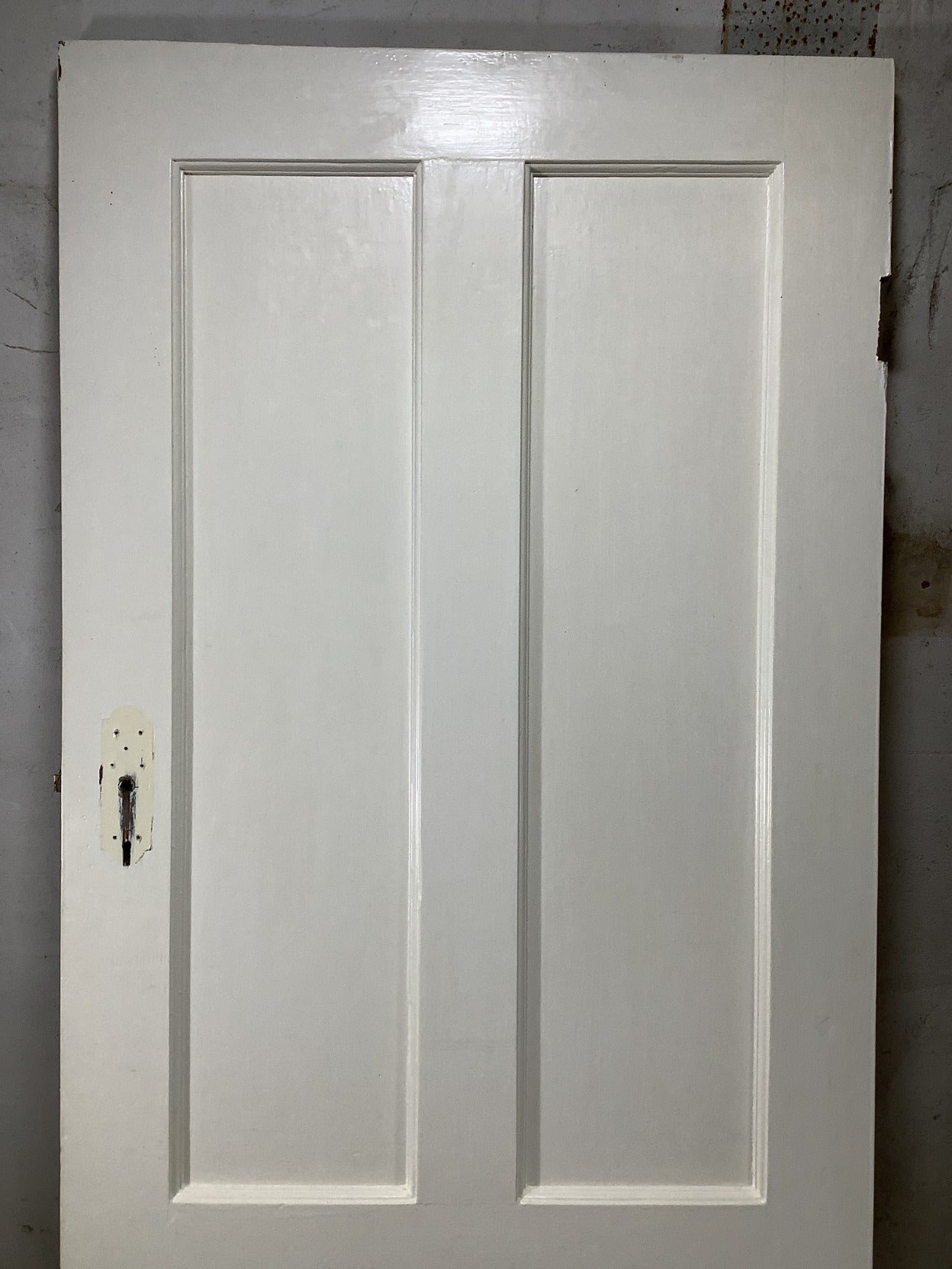 29 5/8"X76 1/2" 1930s Internal Painted Pitch Pine Four Panel Door 2over2 Old