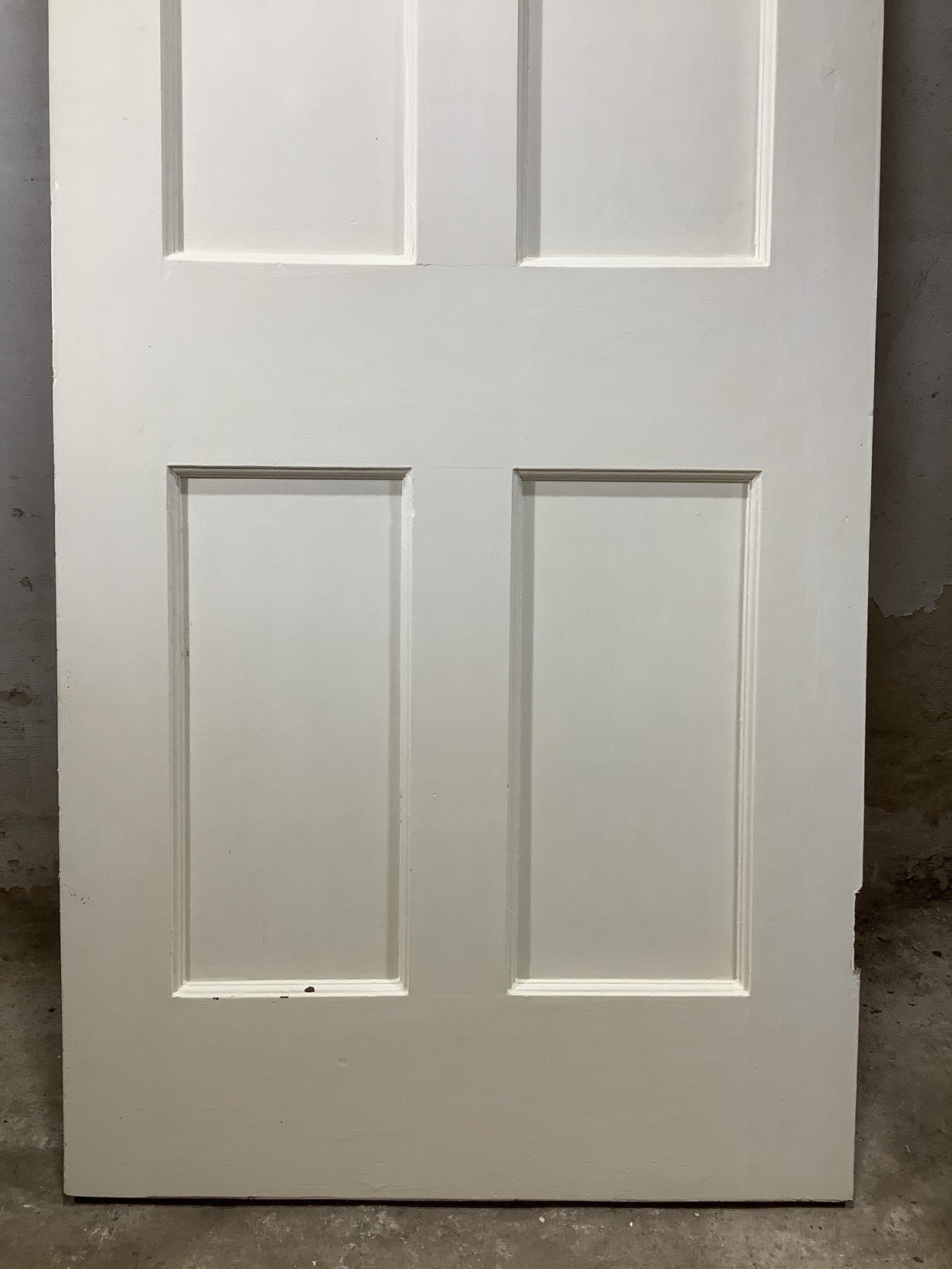 29 5/8"X76 1/2" 1930s Internal Painted Pitch Pine Four Panel Door 2over2 Old