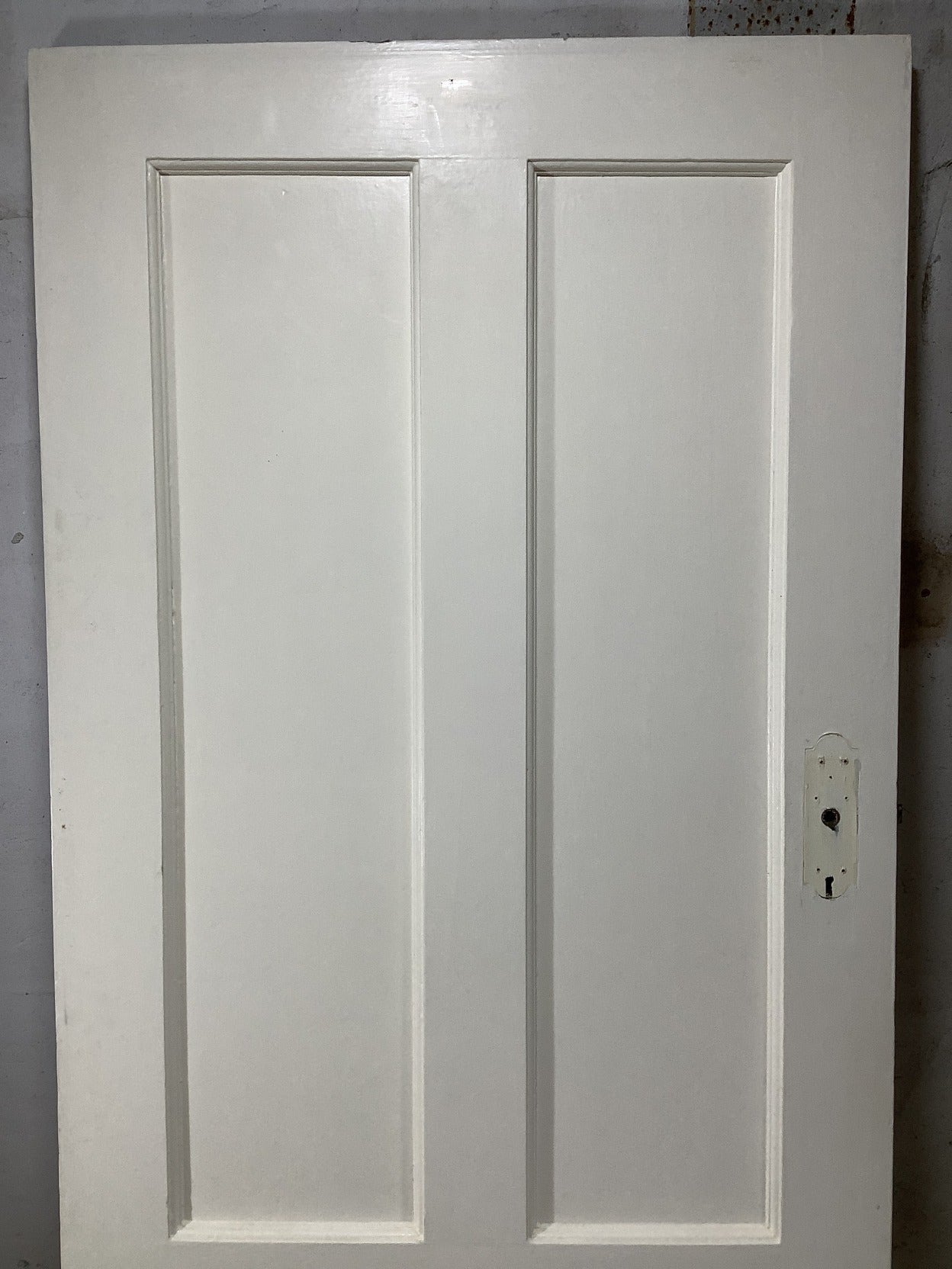 29 5/8"X76 1/2" 1930s Internal Painted Pitch Pine Four Panel Door 2over2 Old