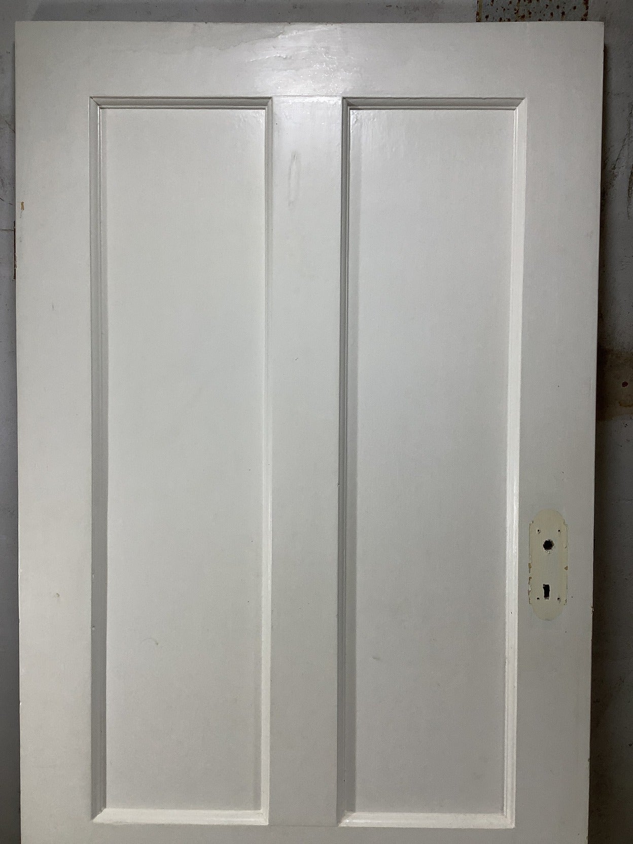 29 5/8"X77 1/8" 1930s Internal Painted Pitch Pine Four Panel Door 2over2 Old