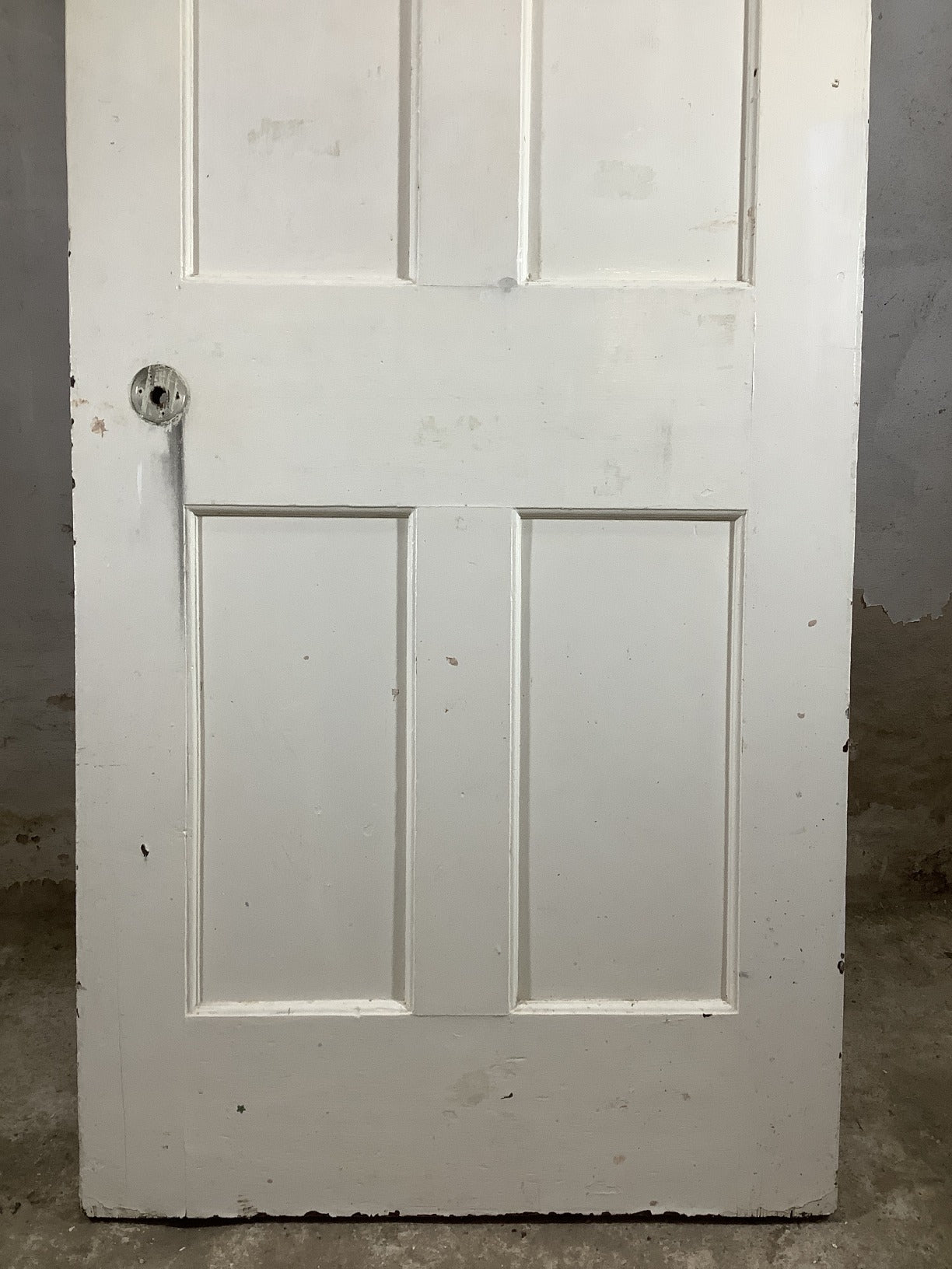 29 3/4"X77 1/4" 1930s Internal Painted Pine Four Panel Door 2over2 Reclamation