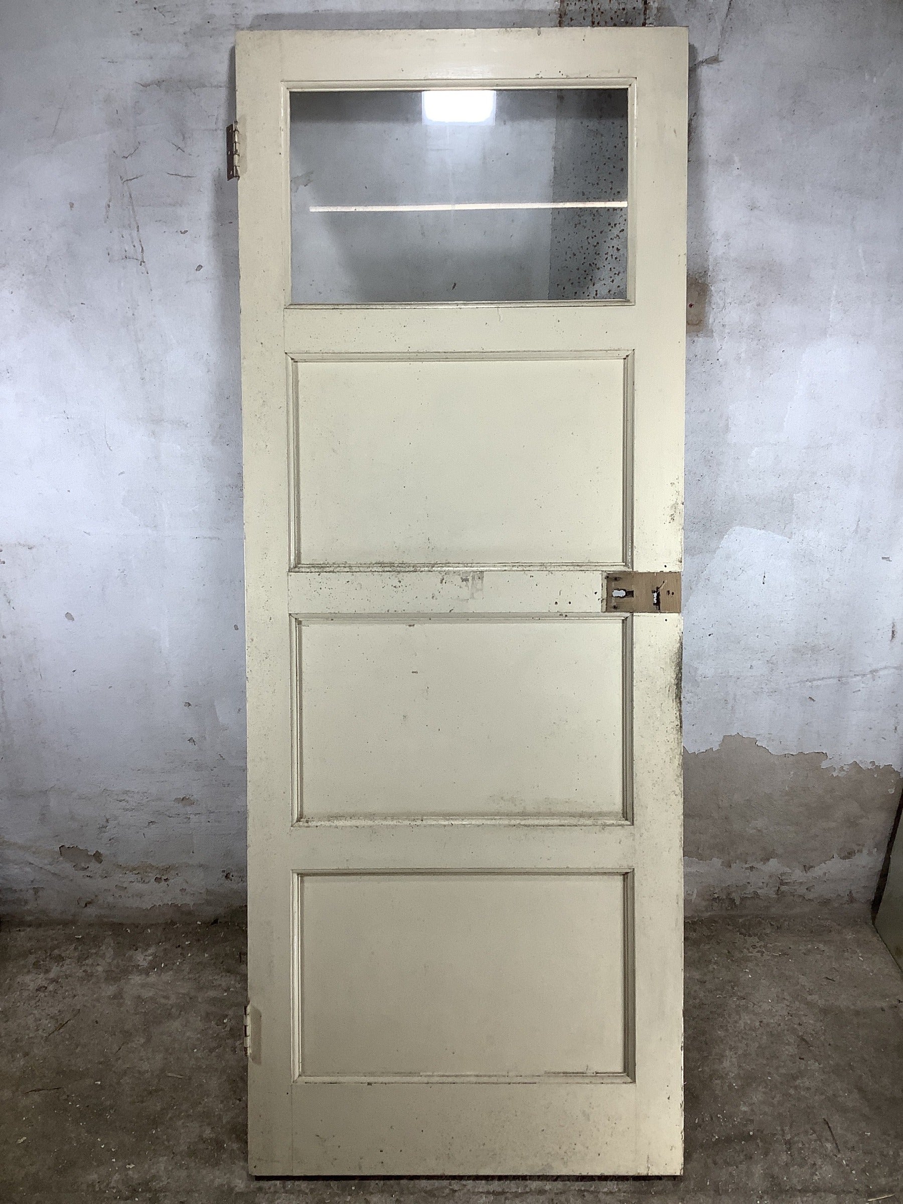 7th Pic 1970s Internal Glazed Painted  Pine Reclaimed Door