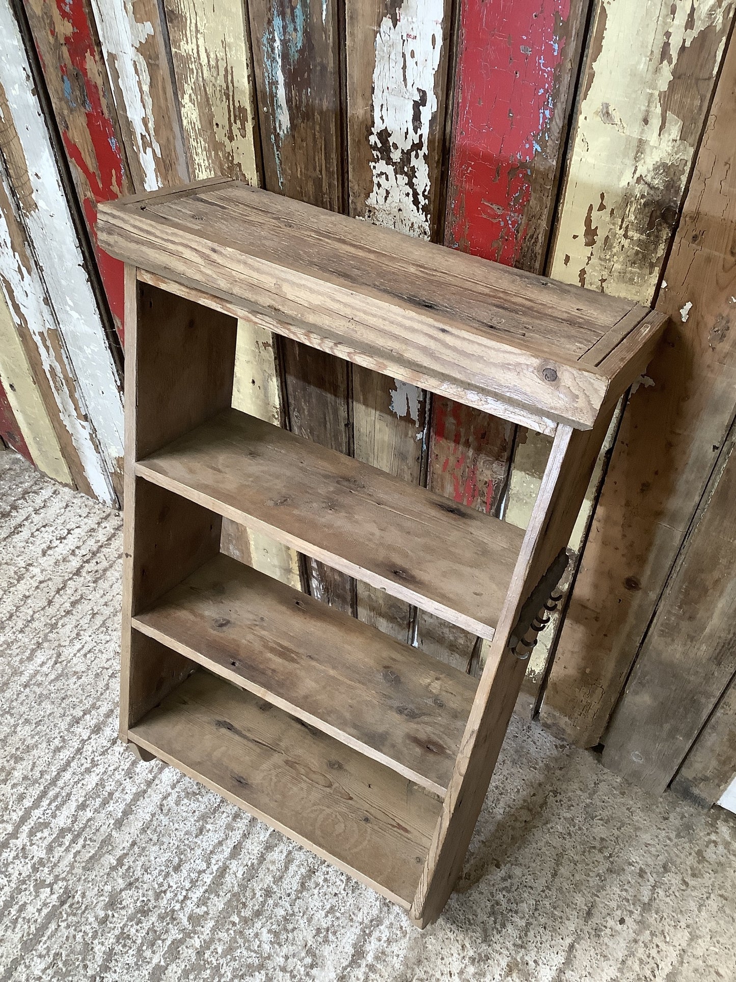 Old Stripped Pine Wall Kitchen Shelves 3 Wooden 2'11"H 1'8" W