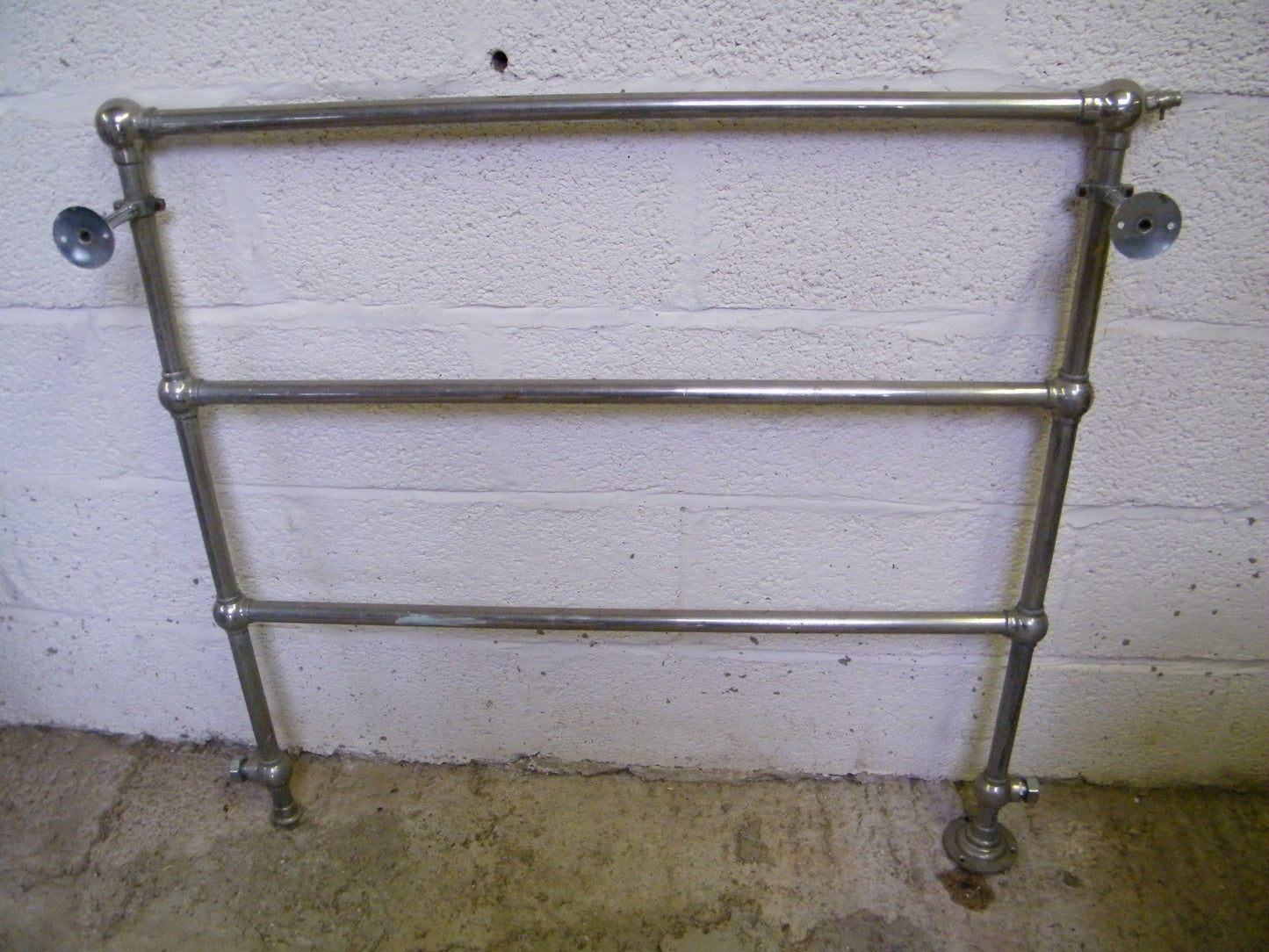 Reclaimed Chrome Wall and Floor Mounted Towel Rail
